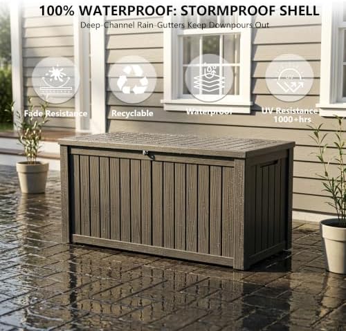 Outdoor Storage Box, 180 Gallon Waterproof Deck Box - Image 5