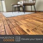 Majestick Goods 6-Pack Longboard Acacia Wood Interlocking Deck Tiles - Image 2