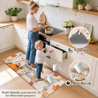HEBE Fall Kitchen Mat Set of 2, Anti Fatigue Pumpkin Kitchen Mats - Image 5