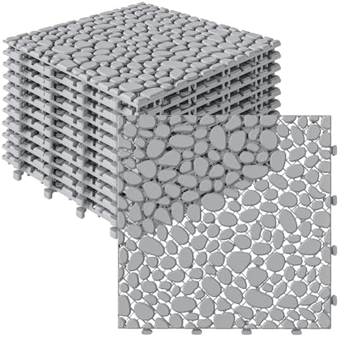 Rovibek 12PCS Plastic Interlocking Deck Tiles by Rovibek