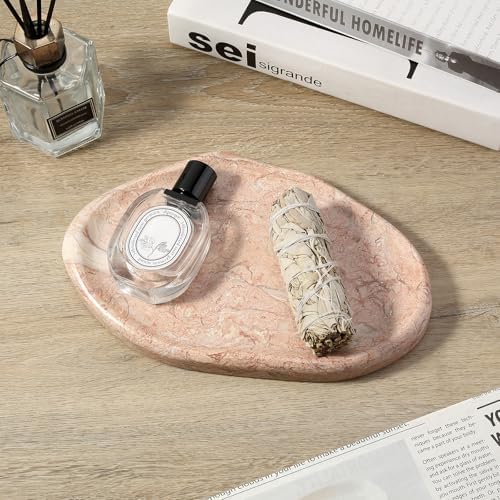 Koville Luxurious Natural Pink Marble Vanity Tray, Cloud Shape Serving Stone - Image 6