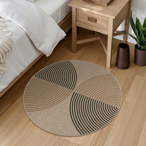 Lahome Modern Rainbow Small Round Rug 3ft, Circle Washable Kitchen Rug - Image 3
