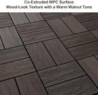 JJWOOD Interlocking Deck Tiles, Co-Extruded Wood-Look Outdoor Floor Tiles - Image 5