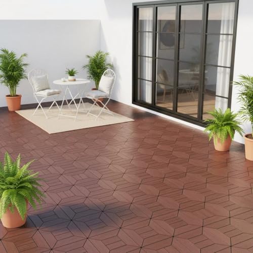 Interlocking Deck Tiles, Outdoor Patio Flooring, 44 Pack All Weather Waterproof - Image 3