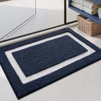 Color&Geometry Navy Blue Bathroom Rugs 30x20, Extra Soft Absorbent Microfiber by COLORG