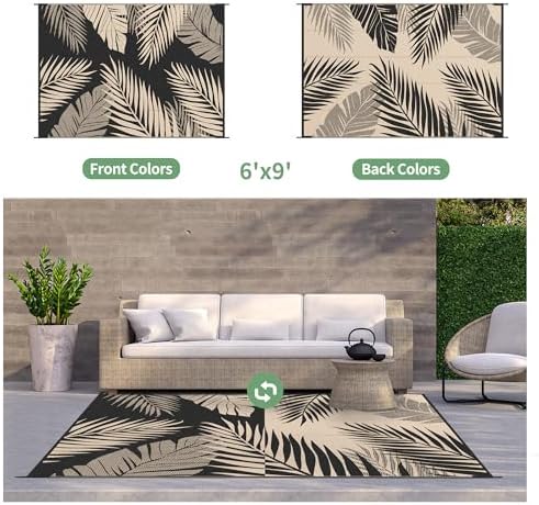GENIMO Outdoor Rug, Waterproof Plastic Rugs - Image 2