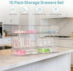 Vtopmart Clear Stackable Storage Drawers Set of 10, Baby Bottle Organizer - Image 3