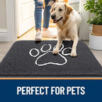 OLANLY Dog Door Mat for Muddy Paws 30x20, Paw Print Design Chenille Mud Mat - Image 6