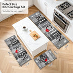 Kitchen Rugs Set 3 Piece, Non Slip Kitchen Mats - Image 2