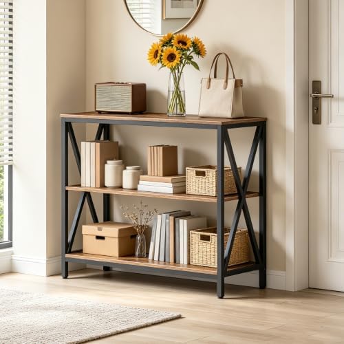 MAHANCRIS 31.5" Sofa Table, Industrial Console Table, 3-Tier Entryway Table - Image 2