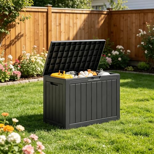Outdoor Storage Box, Resin Deck Boxes outdoor, Waterproof Storage Box Lockable - Image 5