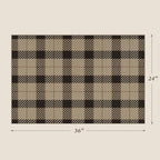 JTJ Easy Jute 2x3 Entryway Rug, Washable Non Slip Black & Beige Plaid - Image 2