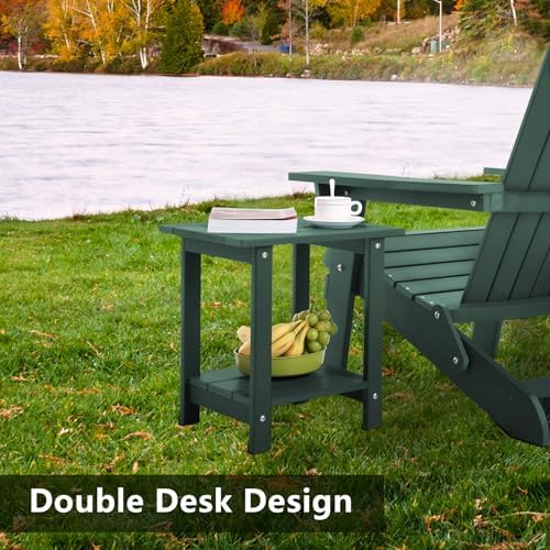 Meluvici Double Adirondack Side Table Weather Resistant, Outdoor Rectangular - Image 6