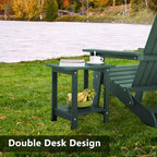 Meluvici Double Adirondack Side Table Weather Resistant, Outdoor Rectangular - Image 6