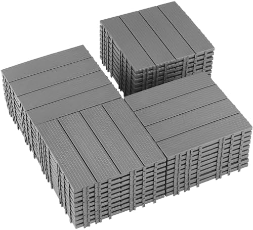 36 PCS Plastic Interlocking Deck Tiles by SkillMaid
