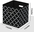 Black Foldable Storage Cubes Bins, Fabric Storage Box Cubes Organizer Baskets - Image 2