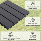 44 Pack Plastic Interlocking Patio Deck Tiles Waterproof All Weather - Image 5