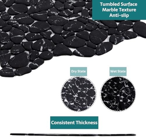 Pebble Tile, Pebble Tiles for Shower Floor Kitchen Backsplash Bathroom Black - Image 4