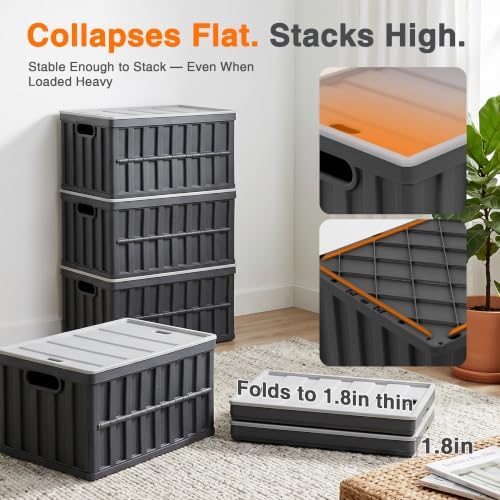 Citylife 2PC 64L Collapsible Storage Bins - Image 4