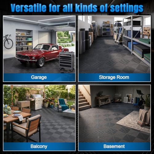 Jocoevol 9-Pcs Interlocking Tile, 15.7 x 15.7in Garage Floor Tiles - Image 7
