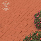 Deck Tiles - 24-Pack Wood Plastic Composite Interlocking Patio Tiles - Outdoor - Image 2