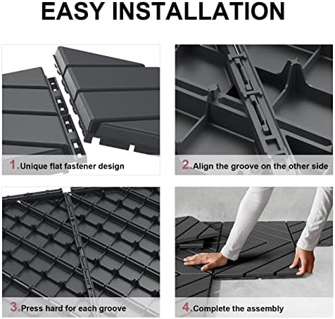 VANCASTLE Interlocking Deck Tiles 36 Pack Dark Grey 12"x12" Patio Pavers - Image 6