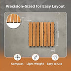 Majestick Goods 8-Pack Acacia Wood Straight Edge Interlocking Deck Tiles - Image 2