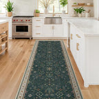 Dark Green Washable 2'6"x10' Long Runner Rugs - Image 6