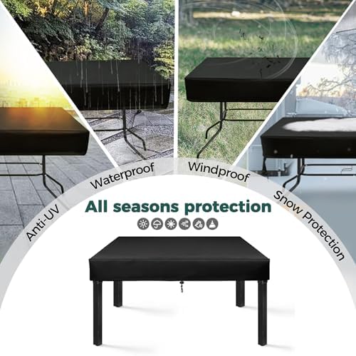 SUNICO Outdoor Table Covers Waterproof Rectangle 63x35x6in - Image 6