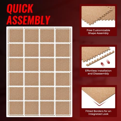 SUPERJARE 0.79'' Extra-Thick 24 Pcs 96 Sq Ft Exercise Equipment Mats - Image 7