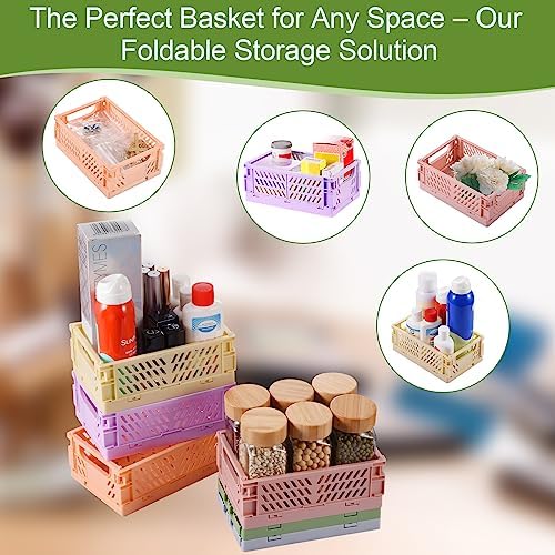 HUUSMOT 6-Pack Collapsible Small Plastic Storage Baskets, 5.9"x3.8"x2.2" - Image 6