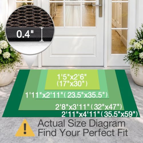 LUMI Outdoor Door Mat Traps & Hides Dirt 35.5x59, Outside Entrance - Image 2