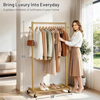 KEETDY 60" Small Clothing Rack for Hanging Clothes, Small Rolling Clothes Rack - Image 2