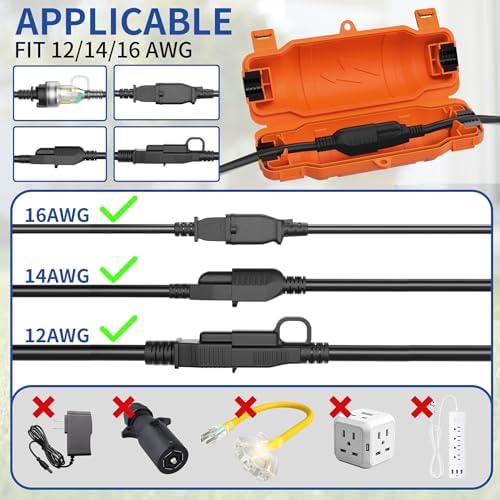 3 Pack Outdoor Extension Cord Safety Cover, Waterproof - Image 3