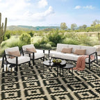 SAND MINE Reversible Mats, Plastic Straw Rug, Modern Area Rug, Large Floor Mat - Image 6