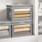 Homsorout Storage Bins with Lids, 4 Pack Large Storage Cubes with Window - Image 2