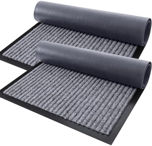 OLANLY 2-Pack Front Door Mats 29.5x17, Waterproof Heavy-Duty Doormats by OLANLY