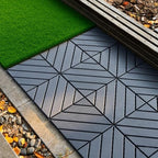 44-Pack Interlocking PP Deck Tiles, All-Weather Anti-Slip Patio Tiles by GDFStudio