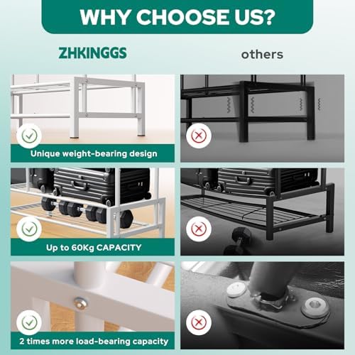 Clothes Rack with Shelves, Double Rods Clothing Rack - Image 4