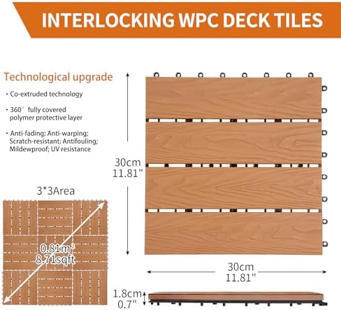 Polymer Interlocking Composite Deck Tiles Outdoor - Image 2