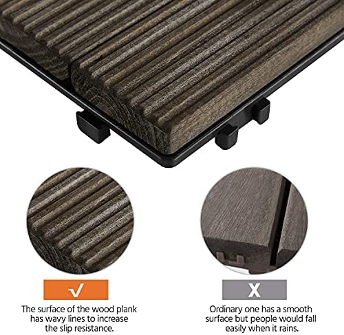 Topeakmart 27PCS Interlocking Deck Tiles 12x12 Patio Flooring - Image 6