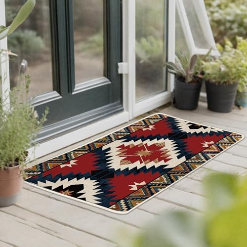 Southwest Native American Aztec Kitchen Rugs Set of 2 - Image 6