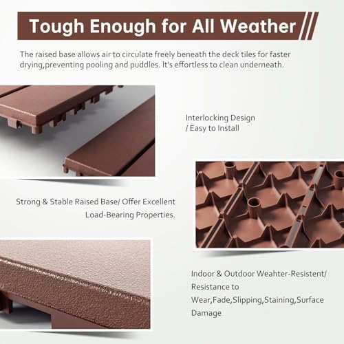EchoDeck Interlocking Deck Tiles, 9 Pack Deck Tiles Interlocking Outdoor All - Image 4