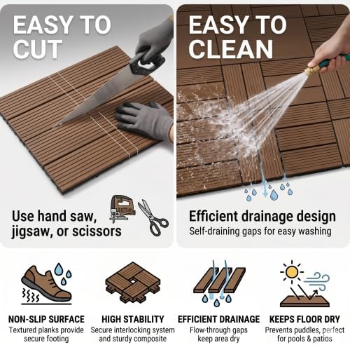 Weatherproof Interlocking Patio Tiles - Image 5