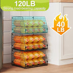 3 Pack XXL Stackable Wire Baskets, Large Storage Bins - Image 3