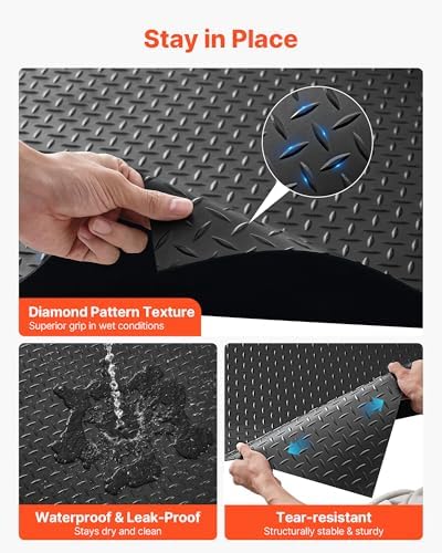 VEVOR Garage Floor Roll, 4 x 25 ft Garage Flooring Mat, 3 mm Thickened Rubber - Image 4