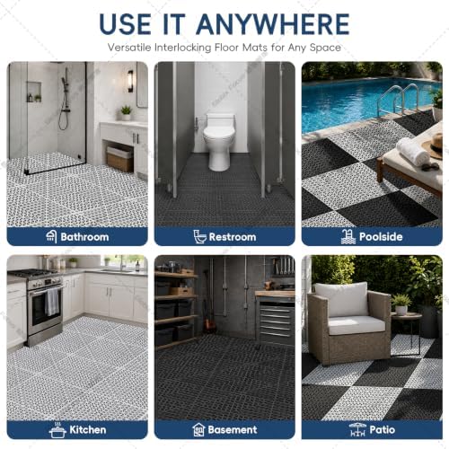 Interlocking Drainage Tiles 50PCS Modular Interlocking Cushion 12" x 12" - Image 6