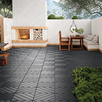 VANCASTLE Interlocking Deck Tiles 9 Pack Dark Grey 12"x12" Patio Pavers - Image 2