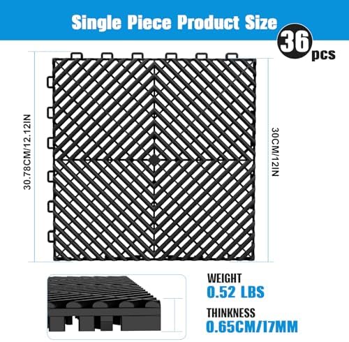 Jocoevol 36-Pcs Interlocking Tile, Non-Slip Heavy-Duty Polypropylene Splicing - Image 2