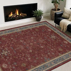 5x8 Boho Dark Red Rug for Living Room by HazoHaus